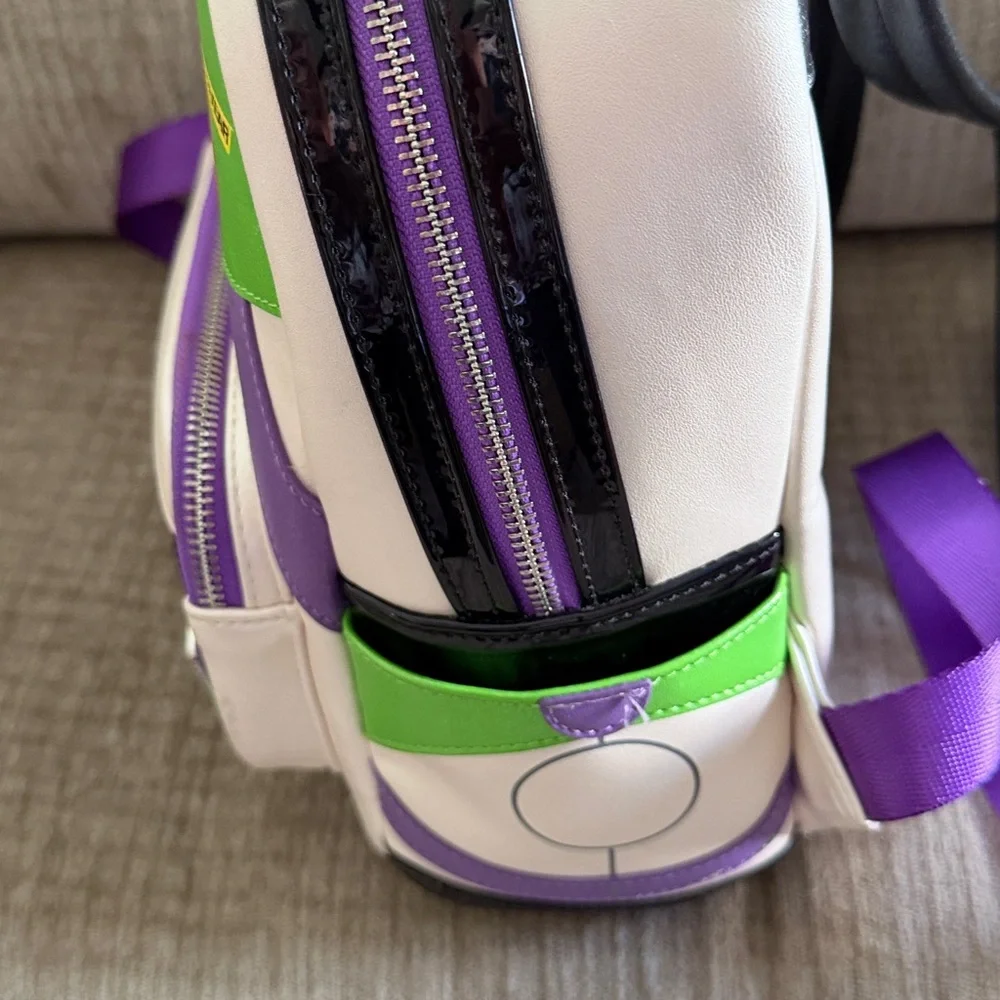 Disney Loury Buzz Lightyear Backpack - Green, Purple, White apx 12 by 8